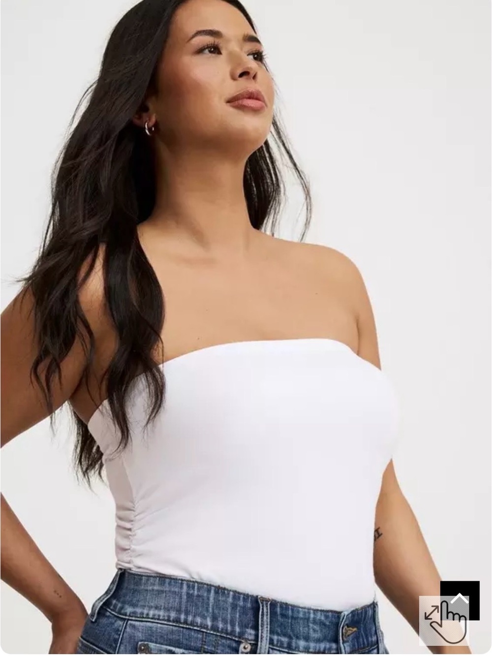 Torrid White Ruched Tube Top - Picture 3 of 8